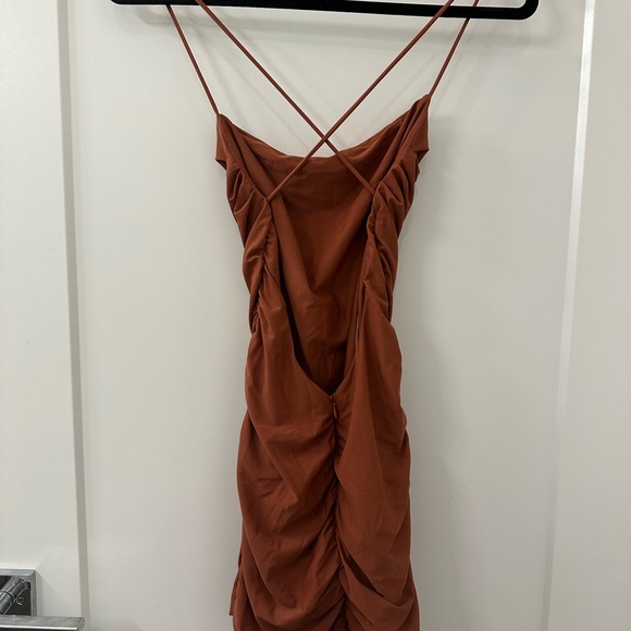 Superdown Sonora Cross Back Dress in Mocha - Picture 2 of 4